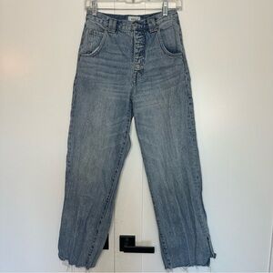 Pistola High Rise Straight Leg Jeans 25 0 button fly 100% cotton blue designer